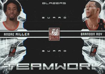 2009-10 Donruss Elite - Teamwork Combos #25 Andre Miller / Brandon Roy Front