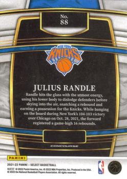 2021-22 Panini Select #88 Julius Randle Back