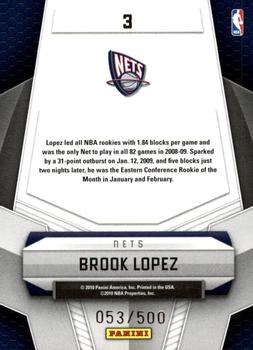 2009-10 Panini Certified - Potential #3 Brook Lopez Back