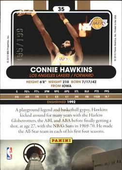 2010 Panini Hall of Fame - Black Border #35 Connie Hawkins Back