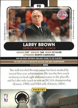 2010 Panini Hall of Fame - Black Border #98 Larry Brown Back