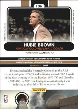 2010 Panini Hall of Fame - Black Border #136 Hubie Brown Back