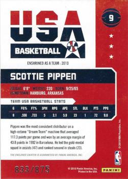 2010 Panini Hall of Fame - Dream Team Game Threads #9 Scottie Pippen Back