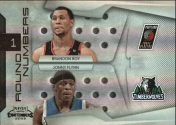 2009-10 Panini Playoff Contenders - Round Numbers Black #16 Brandon Roy / Jonny Flynn Front