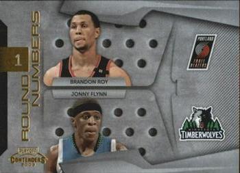 2009-10 Panini Playoff Contenders - Round Numbers Gold #16 Brandon Roy / Jonny Flynn Front