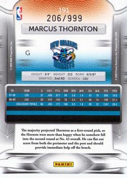 2009-10 Panini Prestige - Draft Picks Light Blue #191 Marcus Thornton Back