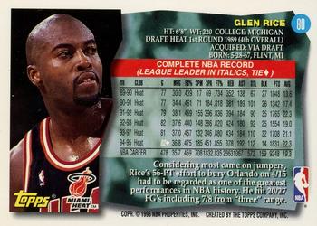 1997 Kenner/Topps Starting Lineup Cards Starting Lineup Convention #80 Glen Rice Back