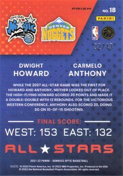 2021-22 Donruss Optic - All-Stars Blue #18 Carmelo Anthony / Dwight Howard Back