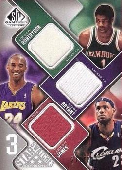 2009-10 SP Game Used - 3 Star Swatches #3S-BMJ Kobe Bryant / LeBron James / Oscar Robertson Front