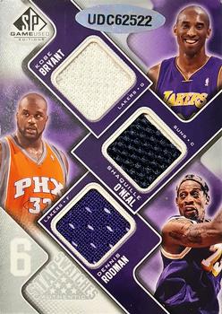 2009-10 SP Game Used - Six Star Swatches #NNO Vlade Divac / Karl Malone / Horace Grant / Kobe Bryant / Shaquille O'Neal / Dennis Rodman Back