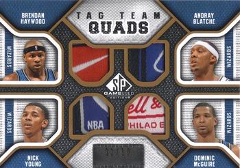 2009-10 SP Game Used - Tag Team Quad #TQ-WASH Brendan Haywood / Andray Blatche / Nick Young / Dominic McGuire Front
