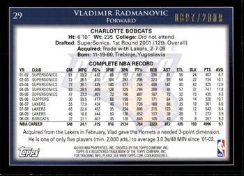 2009-10 Topps - Gold #29 Vladimir Radmanovic Back