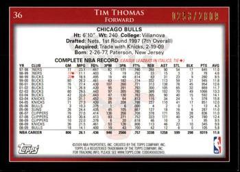 2009-10 Topps - Gold #36 Tim Thomas Back