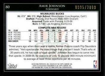 2009-10 Topps - Gold #80 Amir Johnson Back