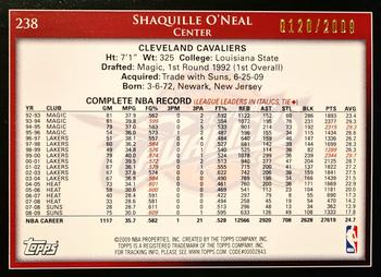 2009-10 Topps - Gold #238 Shaquille O'Neal Back