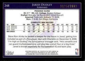 2009-10 Topps - Gold #248 Jared Dudley Back