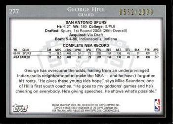 2009-10 Topps - Gold #277 George Hill Back