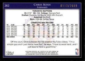 2009-10 Topps - Gold #282 Chris Bosh Back