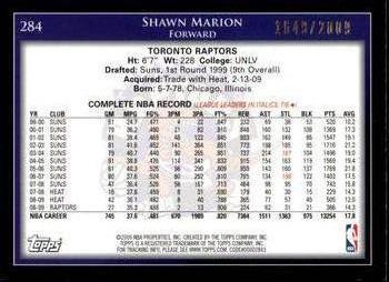 2009-10 Topps - Gold #284 Shawn Marion Back