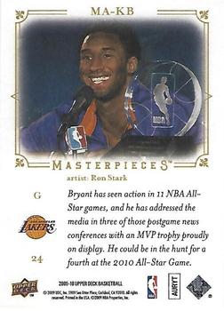 2009-10 Upper Deck - Masterpieces #MA-KB Kobe Bryant Back