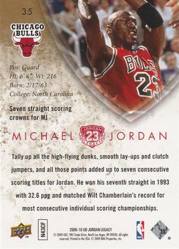 2009-10 Upper Deck Michael Jordan Legacy Collection #35 Michael Jordan Back