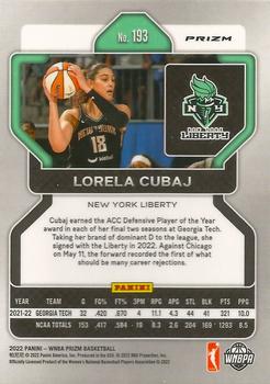 2022 Panini Prizm WNBA - Ruby Wave #193 Lorela Cubaj Back