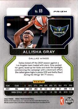 2022 Panini Prizm WNBA - Silver #69 Allisha Gray Back