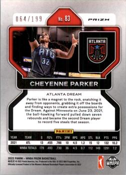 2022 Panini Prizm WNBA - Red #83 Cheyenne Parker Back