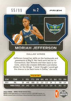 2022 Panini Prizm WNBA - Purple #2 Moriah Jefferson Back