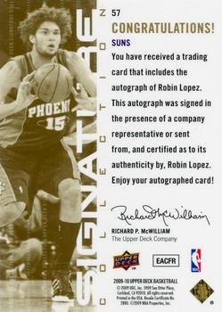 2009-10 Upper Deck - Signature Collection #57 Robin Lopez Back