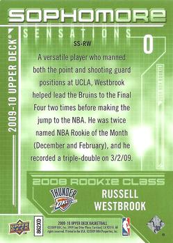 2009-10 Upper Deck - Sophomore Sensations #SS-RW Russell Westbrook Back