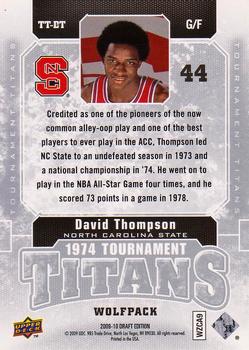 2009-10 Upper Deck Draft Edition - Tournament Titans #TT-DT David Thompson Back