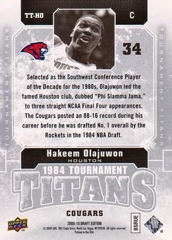 2009-10 Upper Deck Draft Edition - Tournament Titans #TT-HO Hakeem Olajuwon Back