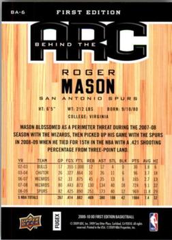 2009-10 Upper Deck First Edition - Behind the Arc #BA-6 Roger Mason Back