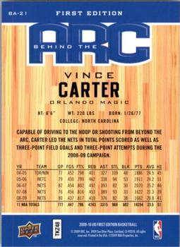 2009-10 Upper Deck First Edition - Behind the Arc #BA-21 Vince Carter Back