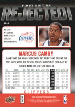 2009-10 Upper Deck First Edition - Rejected! #R-4 Marcus Camby Back