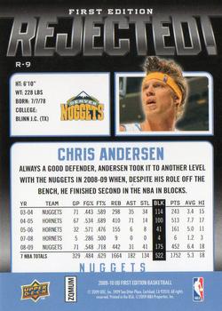 2009-10 Upper Deck First Edition - Rejected! #R-9 Chris Andersen Back