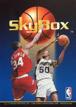 1994-95 SkyBox Premium - Hakeem Olajuwon/David Robinson 2nd Prize Exchange #NNO Hakeem Olajuwon / David Robinson Back