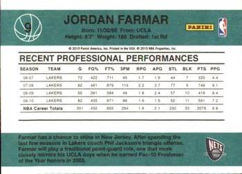 2010-11 Donruss #9 Jordan Farmar  Back