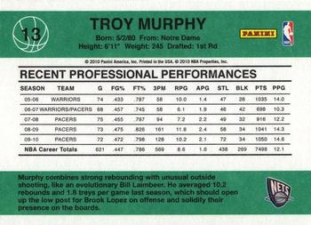 2010-11 Donruss #13 Troy Murphy  Back
