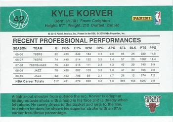 2010-11 Donruss #42 Kyle Korver  Back