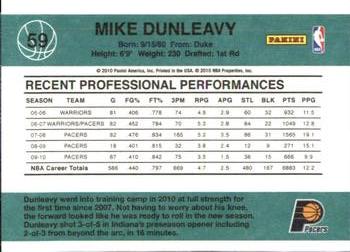 2010-11 Donruss #59 Mike Dunleavy Back
