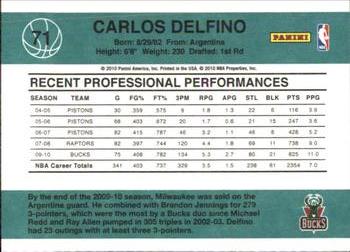 2010-11 Donruss #71 Carlos Delfino  Back