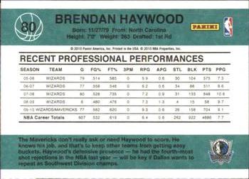 2010-11 Donruss #80 Brendan Haywood  Back