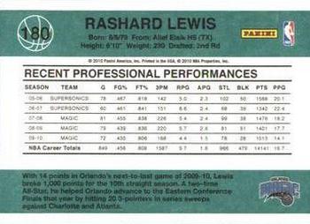 2010-11 Donruss #180 Rashard Lewis  Back