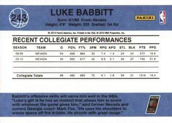 2010-11 Donruss #243 Luke Babbitt  Back