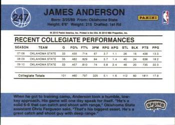 2010-11 Donruss #247 James Anderson  Back