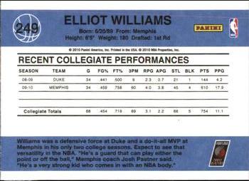 2010-11 Donruss #249 Elliot Williams  Back