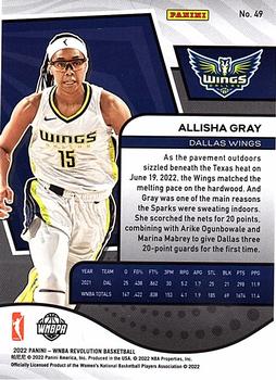 2022 Panini Revolution WNBA #49 Allisha Gray Back