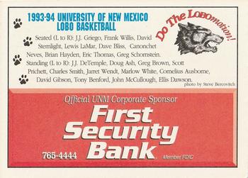 1993-94 New Mexico Lobos #NNO The Lobos Back